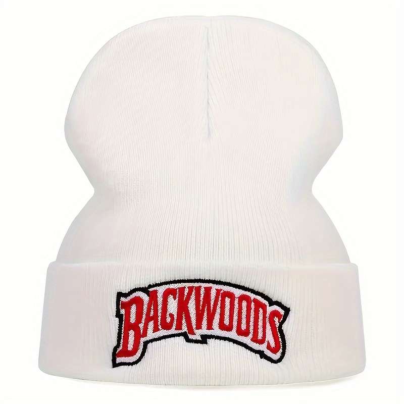 1pc 1pc Autumn And Winter Unisex Backwoods Embroidery Hip Hop Knitted Hat Elastic Foldable Trend