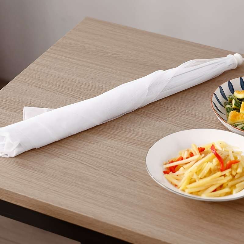 1pc of white rice cover foldable dining table food fly proof rice cover household dust cover