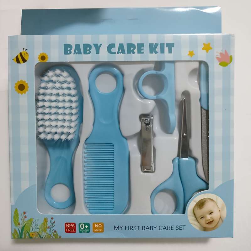 6pcs/set Comb Brush Nail Clipper Scissors Set Manicure Pedicure Tool Set