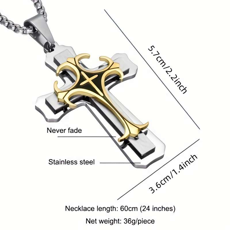 1 Piece Golden Add Steel Color Jesus Theme Pendant
