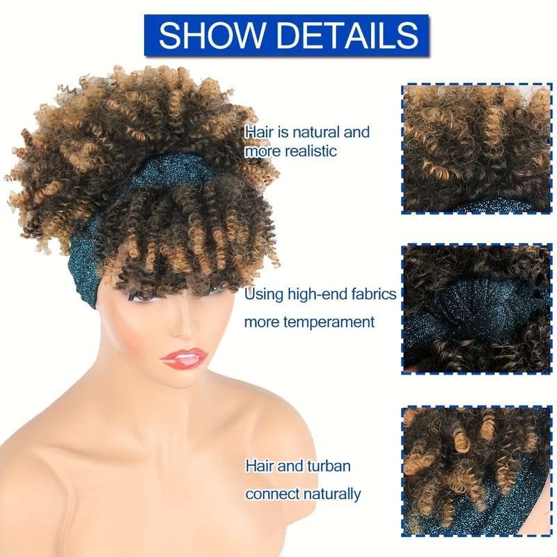 1Pc Black And Yellow Gradient Color 15.24cm Fashion Design Wig