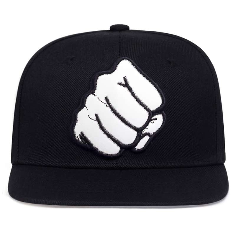 1pc Fist Patched Baseball Cap Outdoor Sun Hat Flat Brim Cap Adjustable Casual Hat For Travel