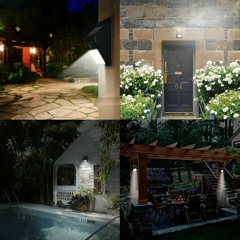40 LED Solar-Powered Wall Light - Easy Install, Wireless Security Lighting with Motion Sensor, 3 Mod