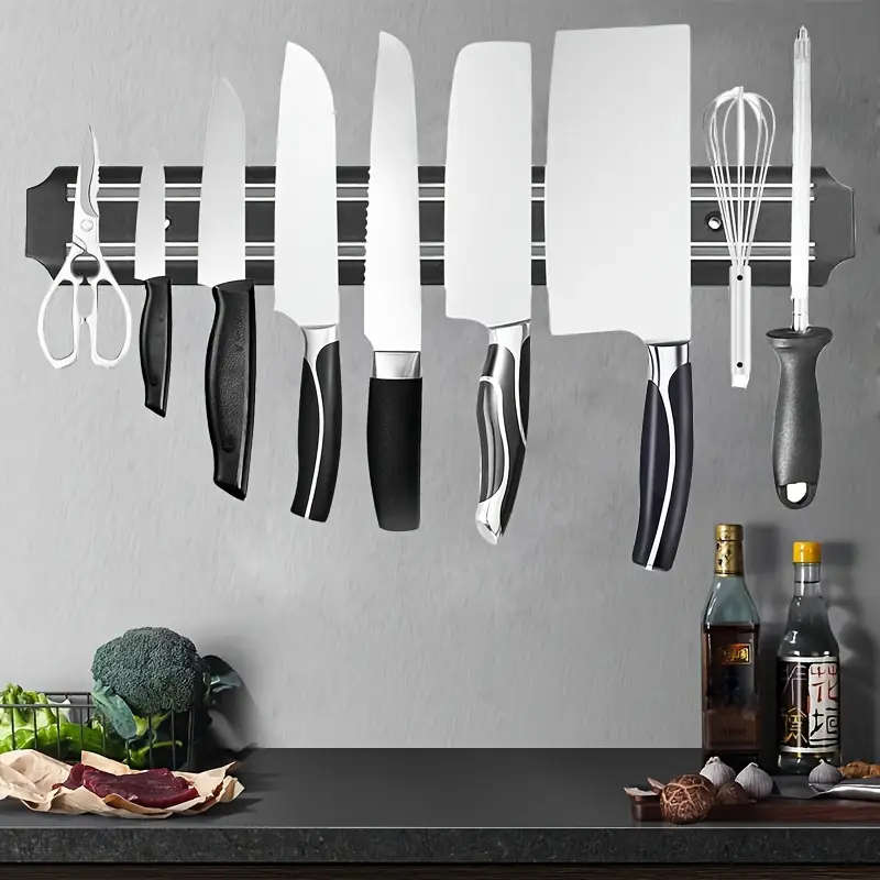 1pc Powerful Magnetic Knife Holder for Wall Space-Saving Secure Easy Access Adds Style Safety to You