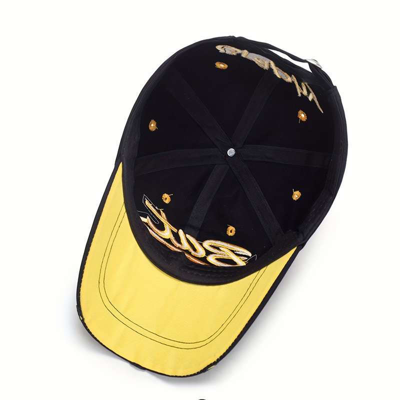 1pc Street Style Ripped BAT Baseball Cap 100% Hip Hop Inspired with Vibrant Letter Print Snapba