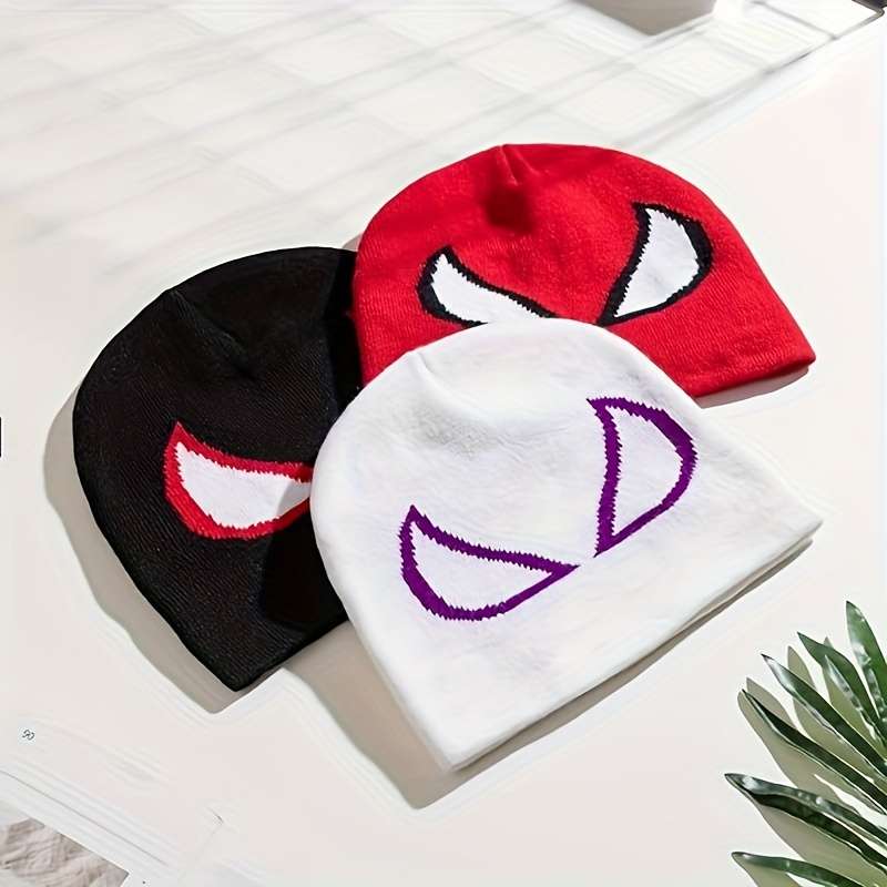 1pc Spider Graphic Anime Beanie Cartoon Skull Cap Elastic Knit Hats Warm Beanies for Women Men