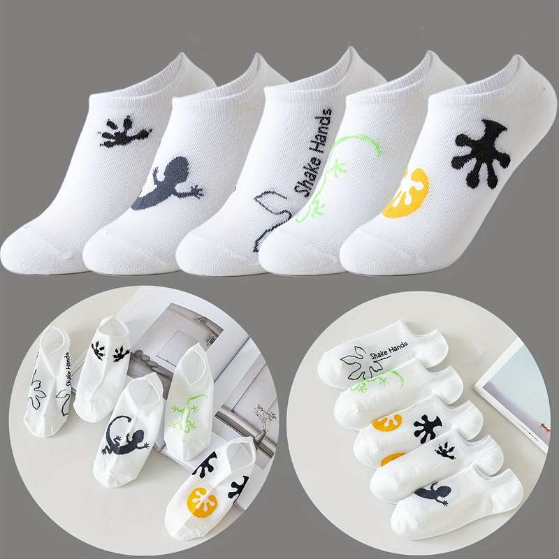5 Pairs White One Size High Elastic Socks
