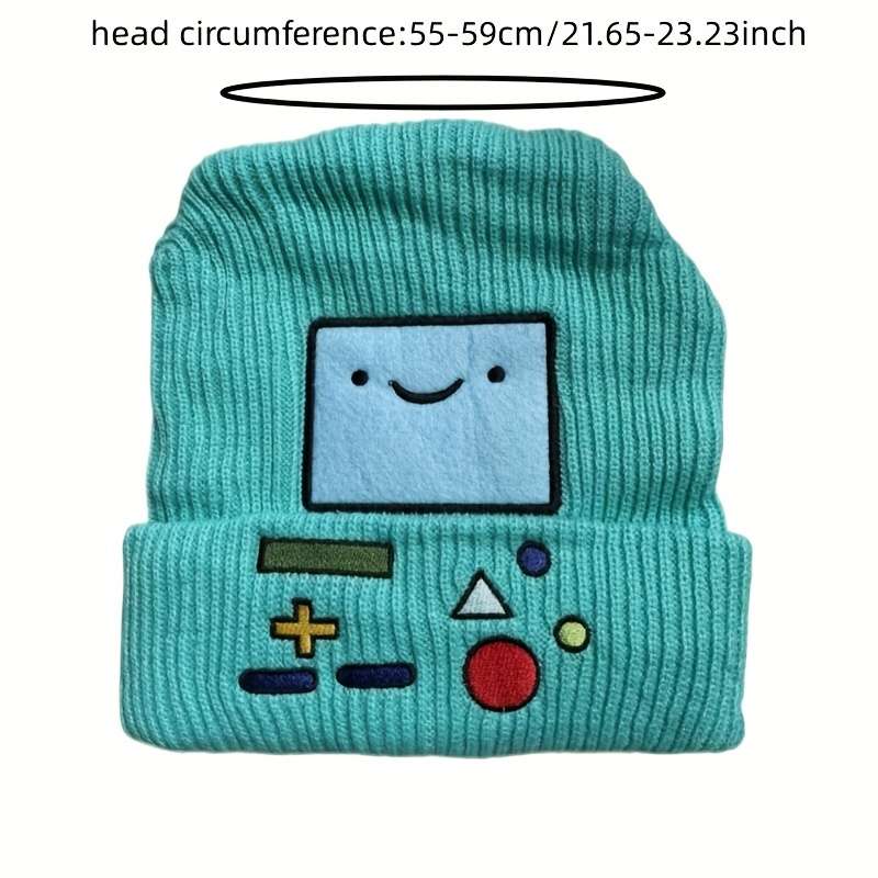 1pc Cartoon Gaming Console Knit Beanie Polyester Stripe Crafted Inelastic Packable Hand Washabl