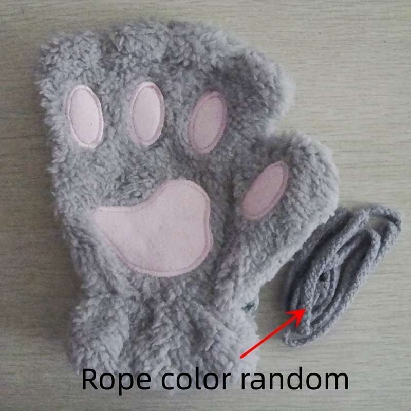 1 Pair Grey Warm Gloves