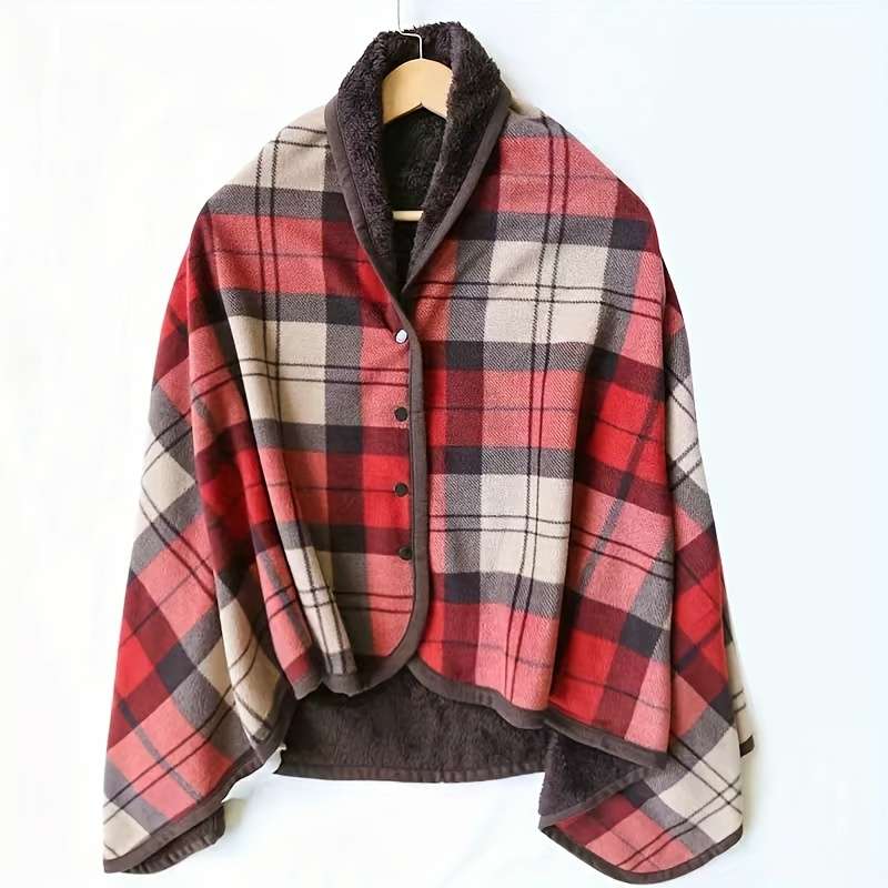 1ps Blanket Color RedAndCoffee Grids size 100x140cm