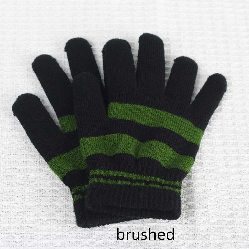 1 Pair Red And Black Style Plus Velvet Warm Gloves