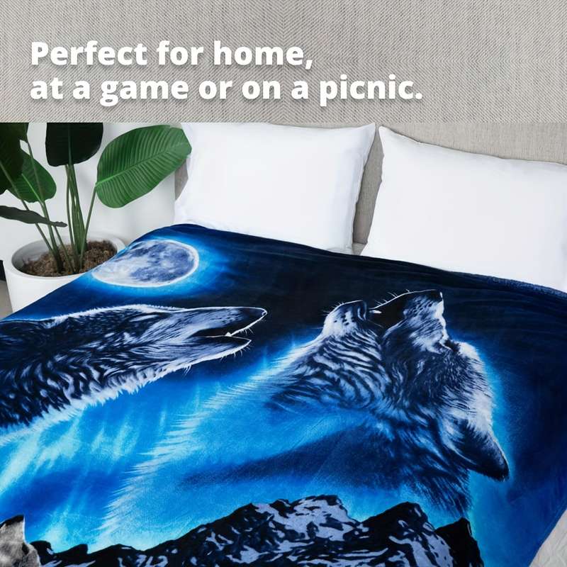 1ps Blanket Color Howling Wolf size 30inX40
