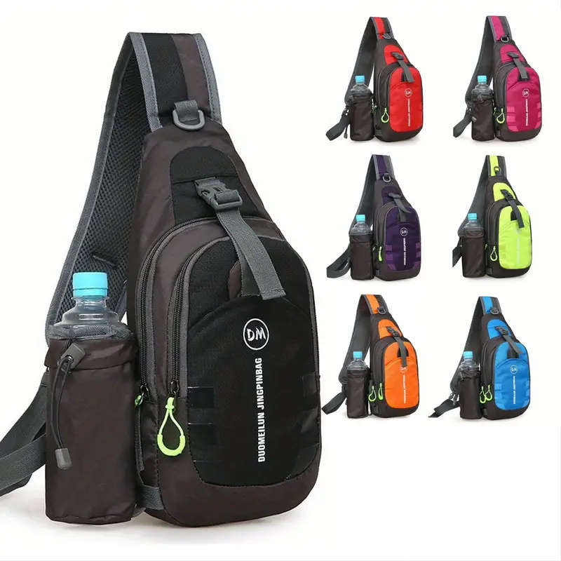 1pc Athletic Canvas Crossbody Chest Bag Versatile Unisex Sling Backpack with Multiple Compartments