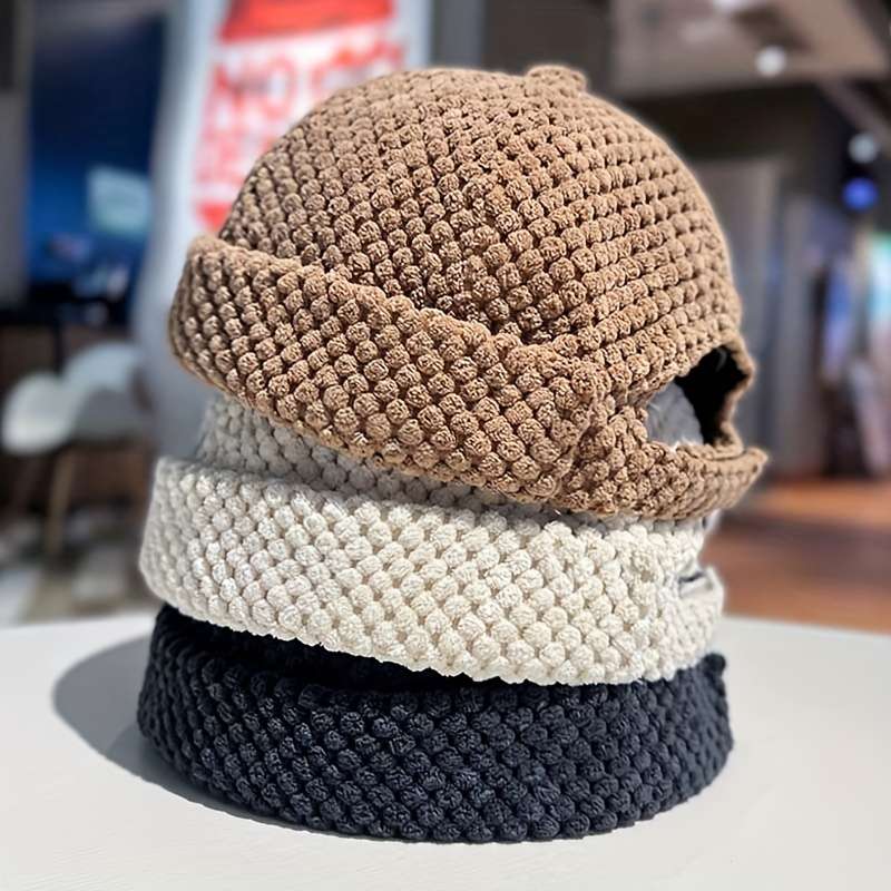 1pc Thicken Hip Hop Beanie Skullcap Solid Color Beanie Hat Ideal choice for Gifts