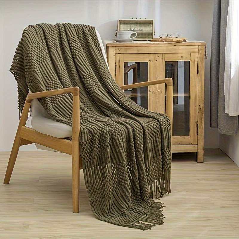 1ps Blanket Color Sage Green size 152.4x203.2cm