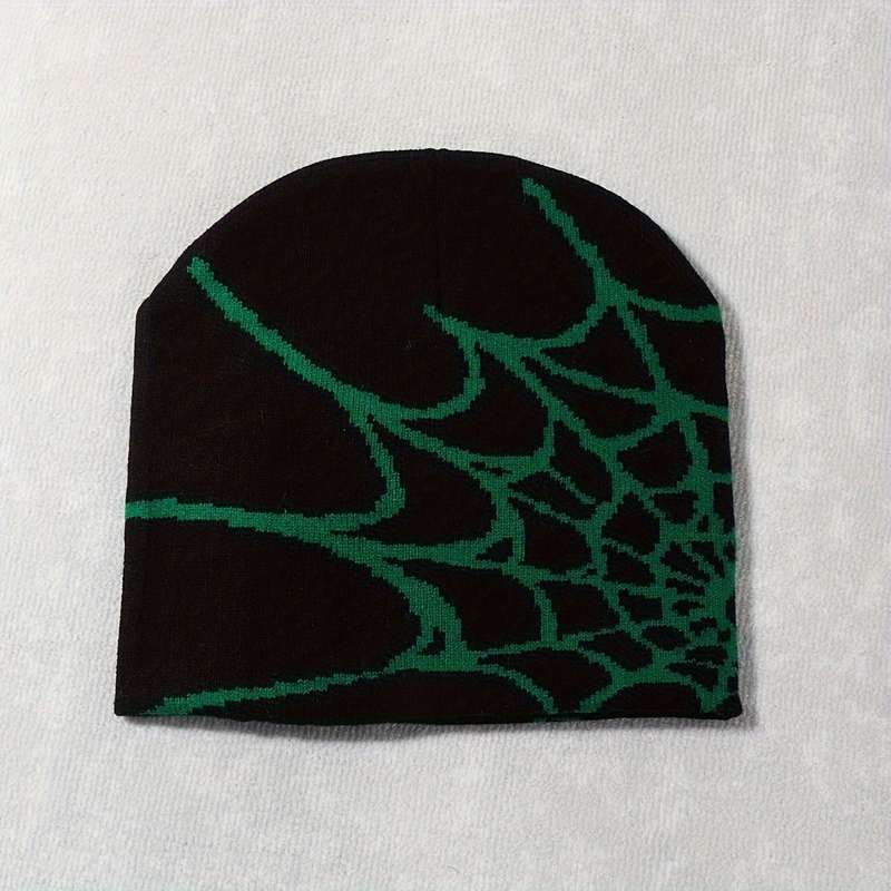 1pc Spider Web Knitted Beanie Hat Soft Lightweight Elastic and Warm Unisex Fashion Hat for Hal