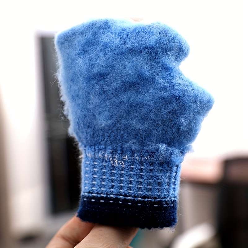 1 Pair Red Size 4 To 8 Years Old Warm Gloves