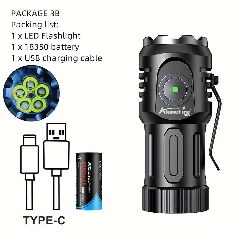 1PC Blue Flashlight
