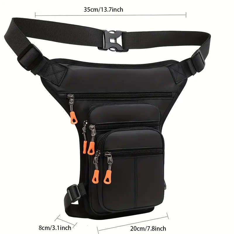 1pc Men's Outdoor Adjustable Sports Waterproof Waist Bag Casual Trend Multi-functional Multi-Pocket