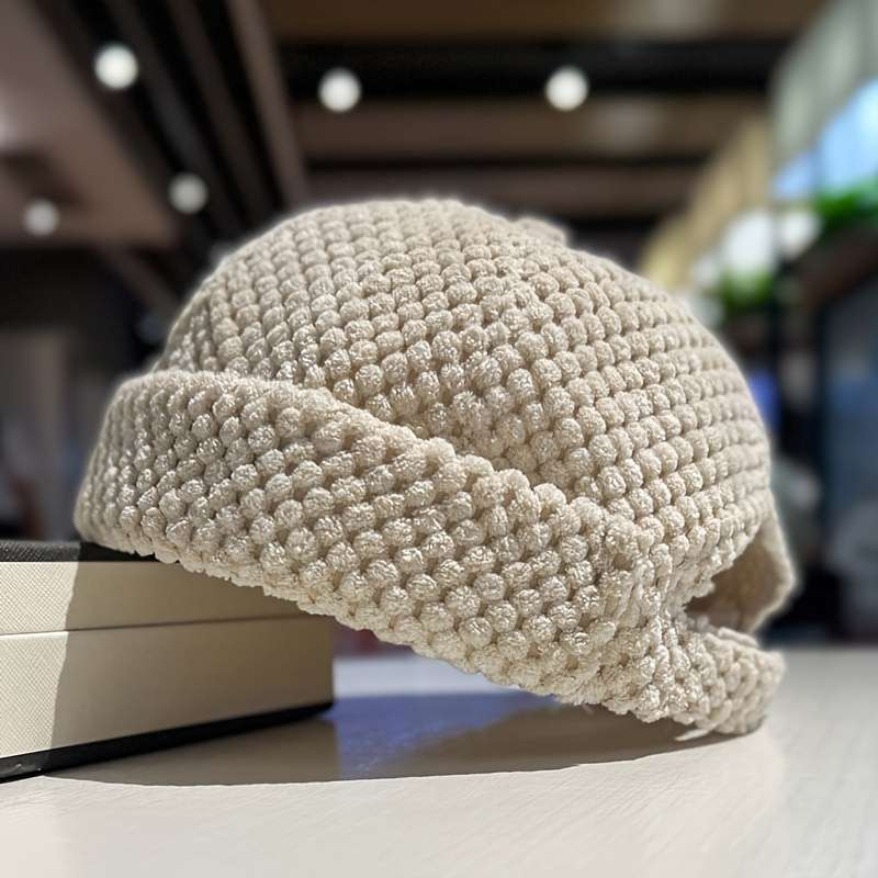 1pc Thicken Hip Hop Beanie Skullcap Solid Color Beanie Hat Ideal choice for Gifts
