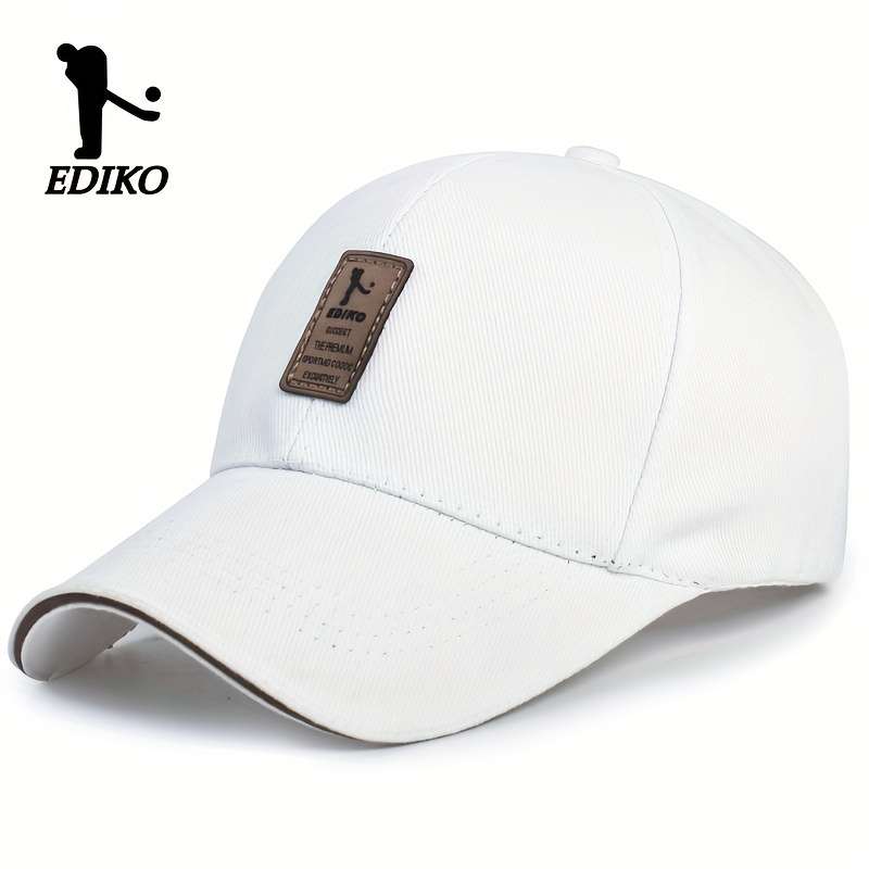 1pc EDIKO Adjustable Trucker Cap Black Cotton One Size Fits Most Adjustable Snap Closure Idea