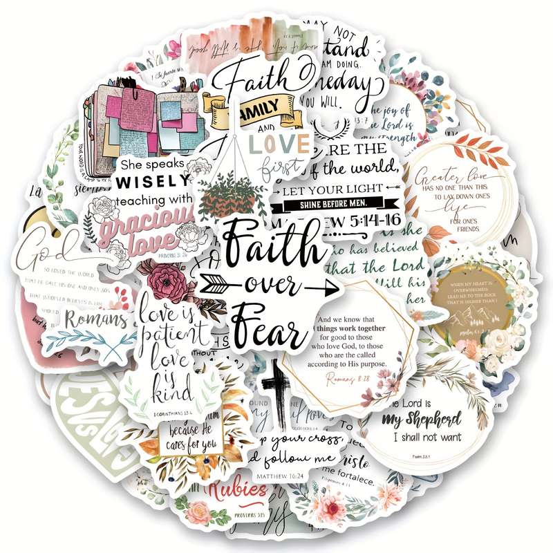 50pcs Jesus Bible Stickers Jesus Christian Themed Stickers