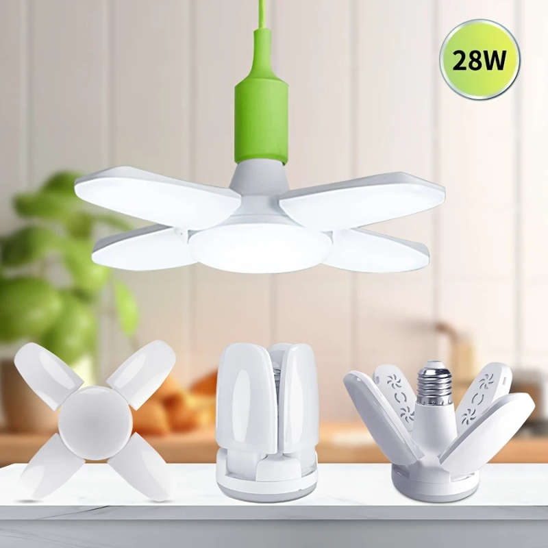 1pc LED Four-Leaf Lamp Mini Folding Light 28W  6500K Pendant Light Suitable