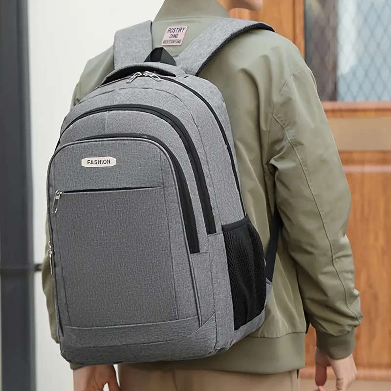 1pc Versatile Nylon Backpack for Men Lightweight Large Capacity for Travel Cycling