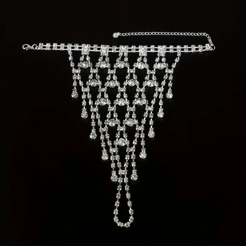 1 Piece Of Ice Crystal Shiny Rhinestone Ring Bracelet