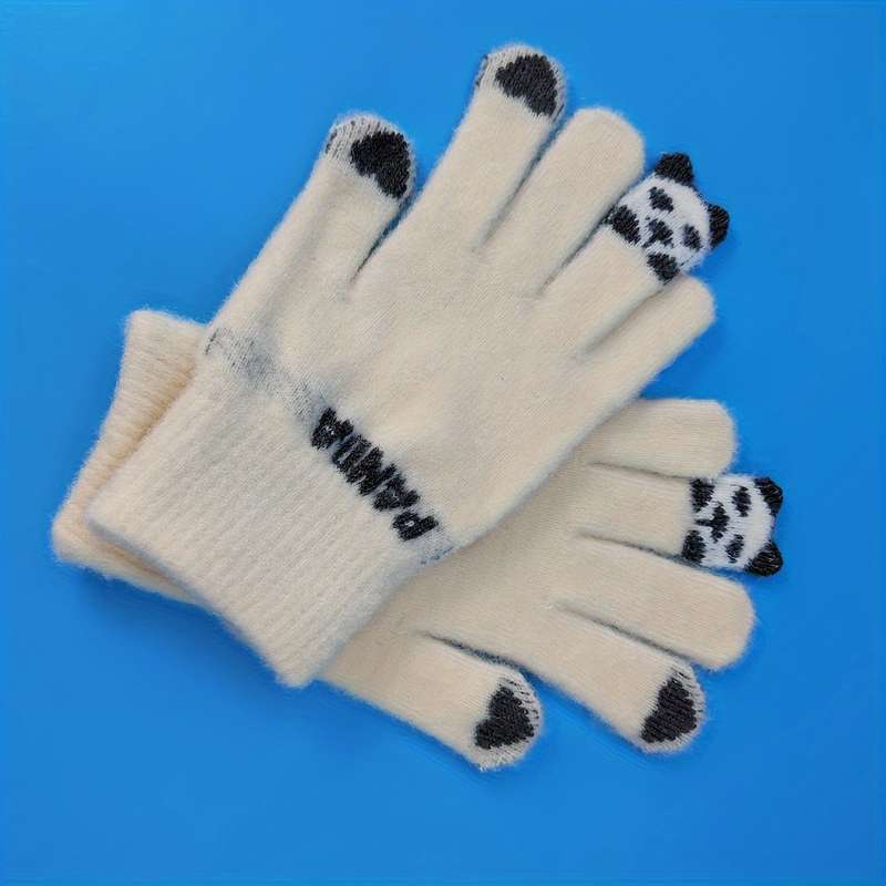 1 Pair Grey Warm Gloves