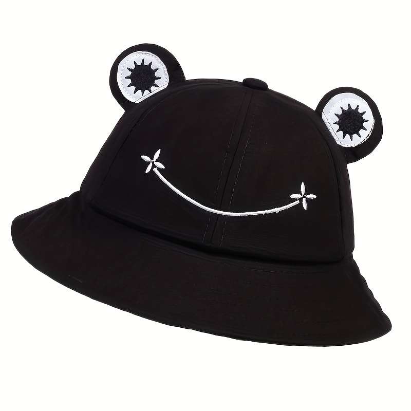 1pc Men's Cartoon Frog Bucket Hat Outdoor Sunscreen Casual Hat Suitable For Spring And Autumn