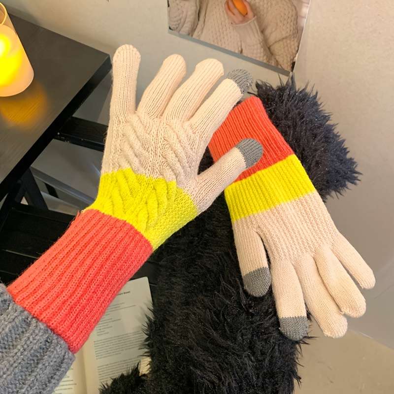 1 Pair Grey Warm Gloves