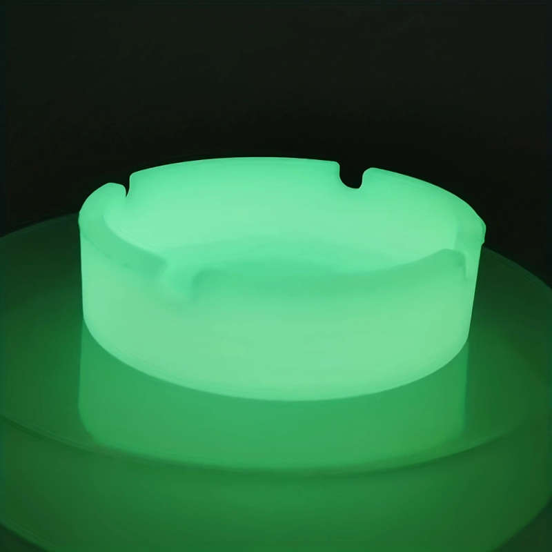 1pc Luminous Silicone Ashtray Resists Temperatures Premium Silicone Rubber Soft Portable Round Desig