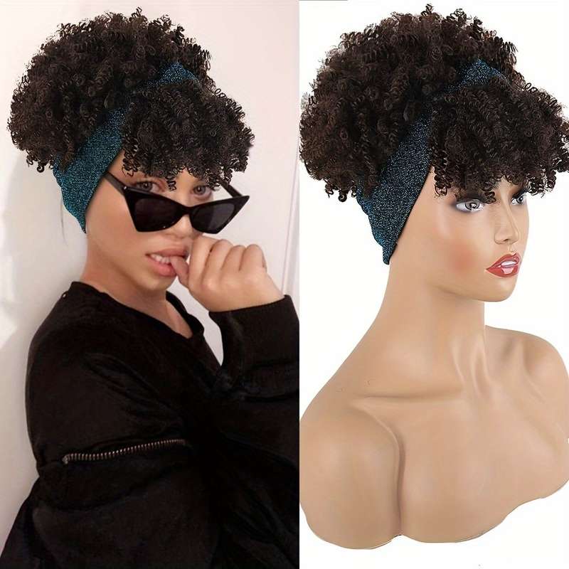 1Pc Black And Yellow Gradient Color 15.24cm Fashion Design Wig