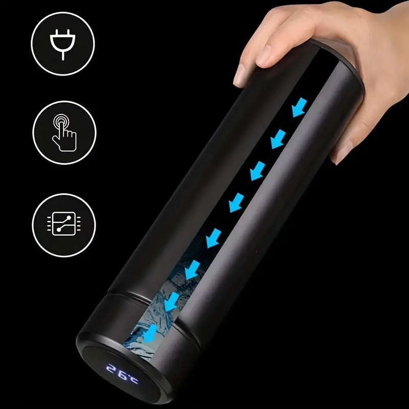 igital Display Thermos Cup Water Bottle With LED Temperature Display, Double Wall Vacuum Insulated W