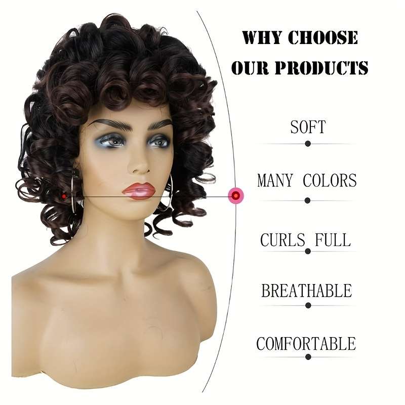 1Pc Black 25.4cm Fashion Design Wig