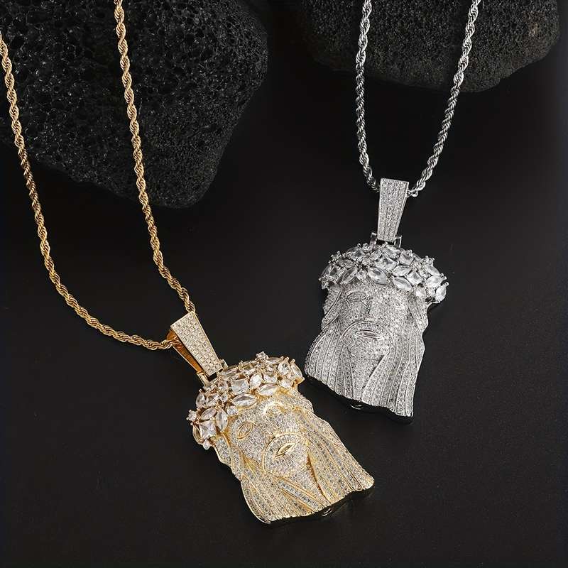 1 Piece Golden Color Jesus Theme Pendant