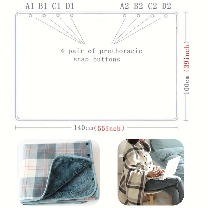 1ps Blanket Color RedAndCoffee Grids size 100x140cm