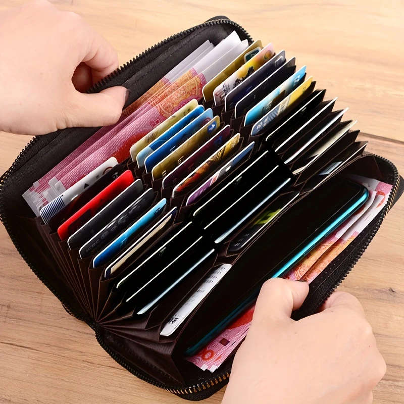 Unisex Black Long Wallet