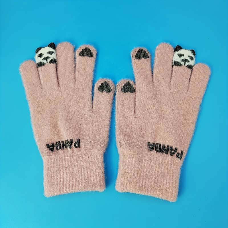 1 Pair Grey Warm Gloves