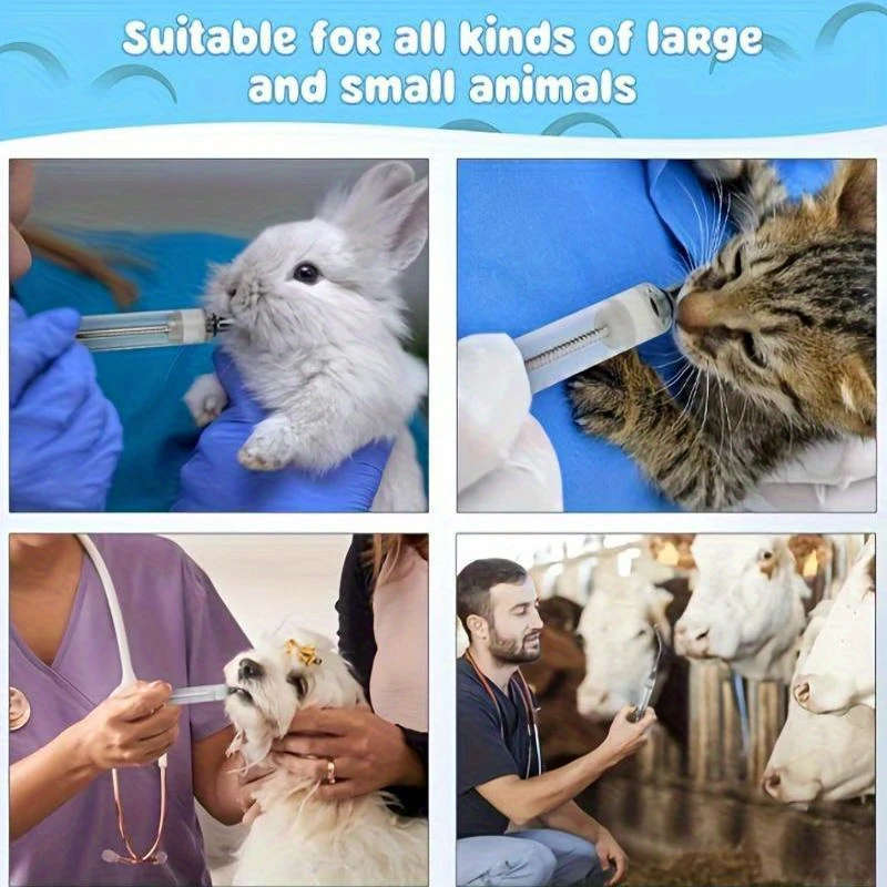 2-Pack Stainless Steel Reusable Goat Feeding Syringes