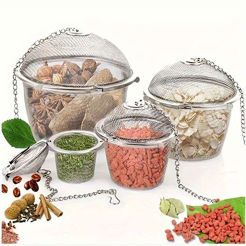 1pc Stainless Steel Tea Infuser Ball Metal Seasoning Strainer for Kitchen and Restaurant Use