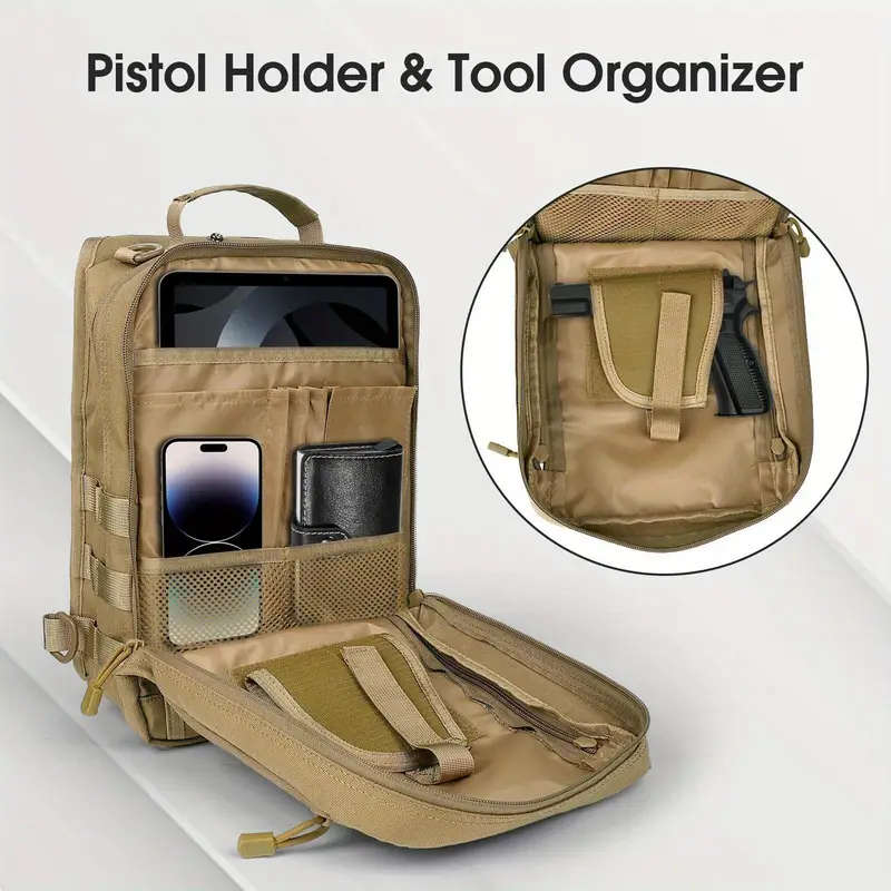 1pc Tactical Sling Bag Backpack for Men Nylon Sports Style Solid Color Normal Waterproof
