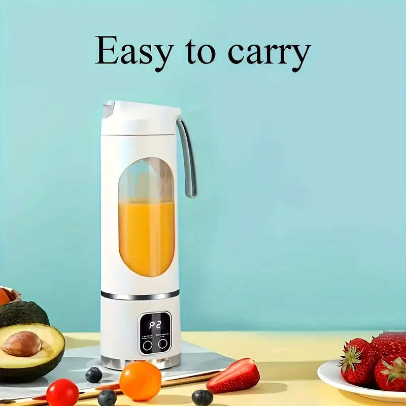 1pc USB-Rechargeable Portable Blender & Juicer with Stainless Steel Blade - Compact, Easy Clean, Per