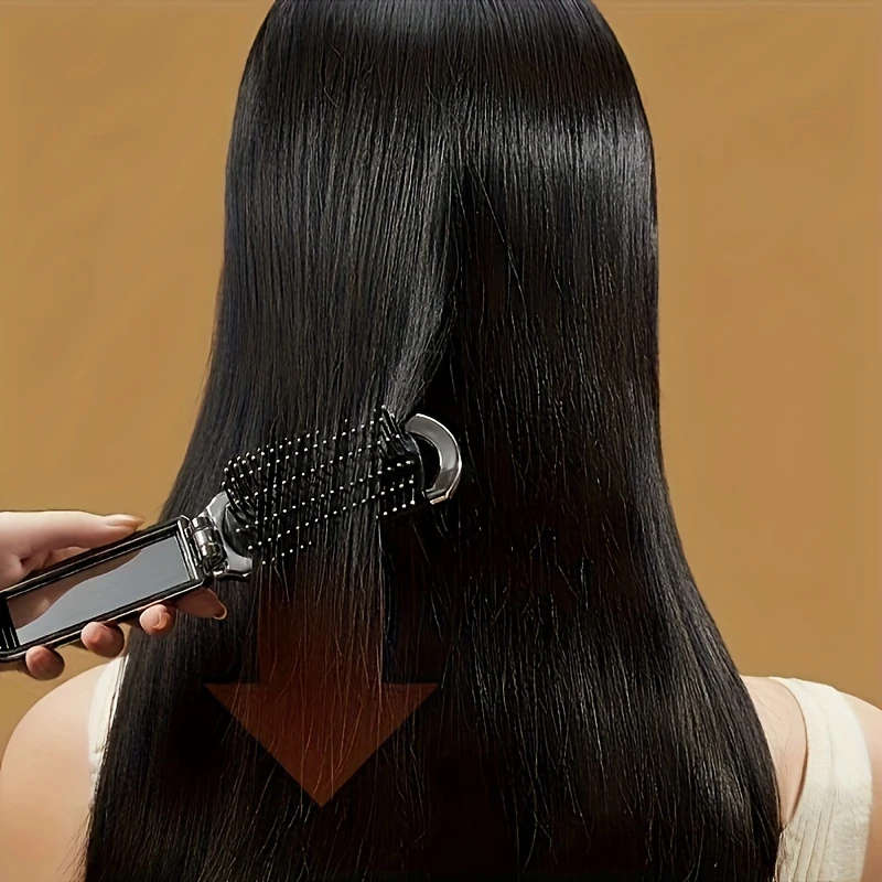 1pc Portable Folding Hair Brush with Mirror Anti-Static Drawable Mirror-Mini Travel Size Durable ABS