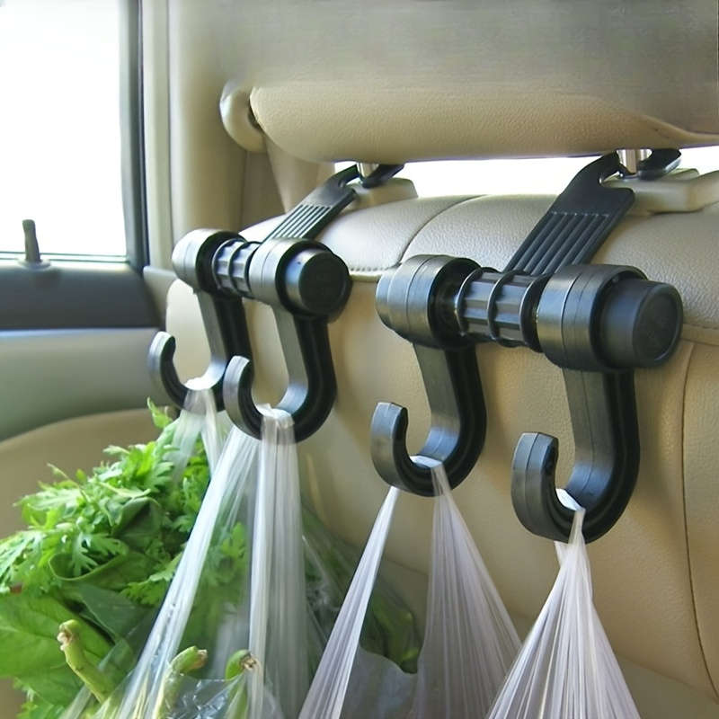 1pc Universal Multi-Functional Car Seat Hook Double Plastic Hanging Organizer for Vehicle Headrest S