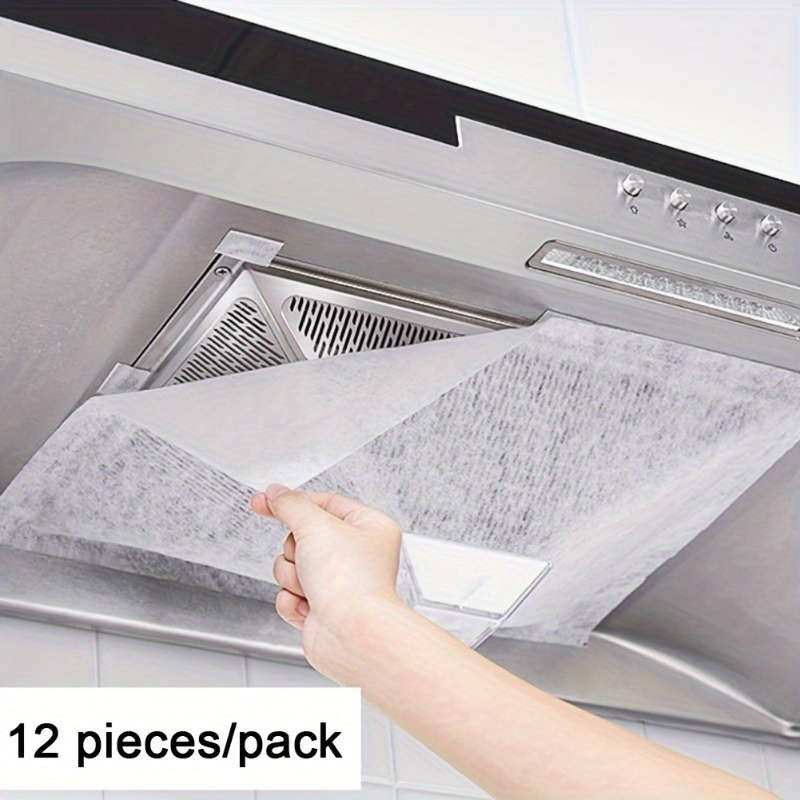 12pcs Disposable Kitchen Range Hood Oil Absorbing Filters Easy Clean Keeps Your Kitchen Fres