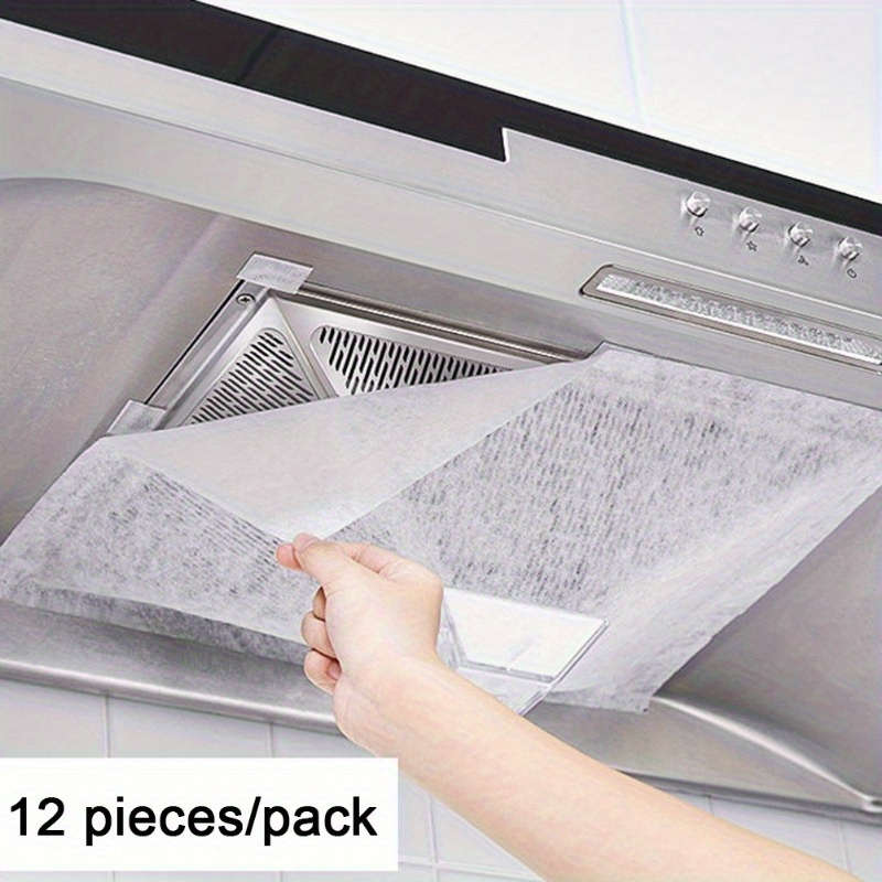 12pcs Disposable Kitchen Range Hood Oil Absorbing Filters Easy Clean Keeps Your Kitchen Fres