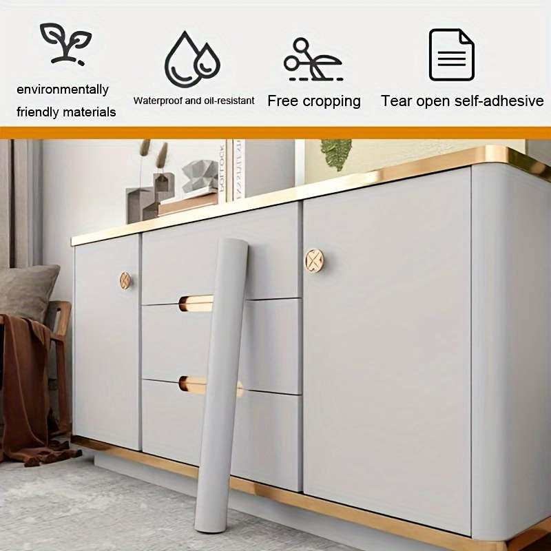 1PC Wall StickersMatte Texture Light Gray60CMX300CM  23.62X118.11IN