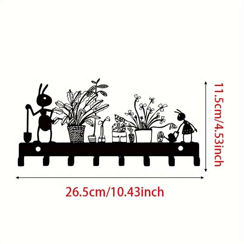1pc Metal Wall Decor Small Animals Plants and Ants Keychain Keychain Wall Hanging with 8 Key Hooks